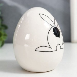 Фигурка керамика «Яйцо сувенирное. Заячий хвостик», 6.3x6.3x9 см