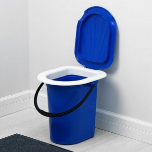 Ведро-туалет, 18 л, съёмный стульчак, синий