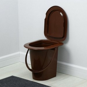 Ведро-туалет, 17 л, съёмный стульчак, коричневый