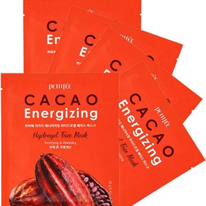 (Набор) Тонизирующая гидрогелевая маска для лица с какао Petitfee Cacao Energizing Hydrogel Face Mask, 32 гр*5 шт