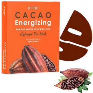 (Набор) Тонизирующая гидрогелевая маска для лица с какао Petitfee Cacao Energizing Hydrogel Face Mask, 32 гр*5 шт