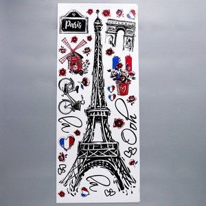 Интерьерные наклейки "Париж" 42х100 см черный