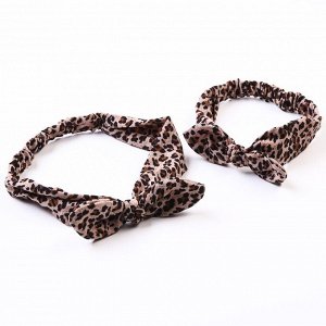 Набор повязок для мамы и дочки Leopard print