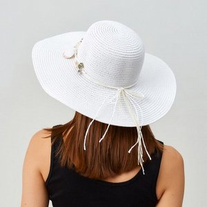 Шляпа женская MINAKU "Ocean", размер 56-58, цвет белый