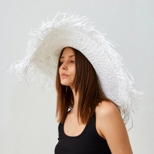 Шляпа женская MINAKU &quot;Summer mood&quot;, размер 56-58, цвет белый