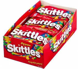 Skittles Драже "Фрукты" жевательные конфеты 12 пачек по 38 г