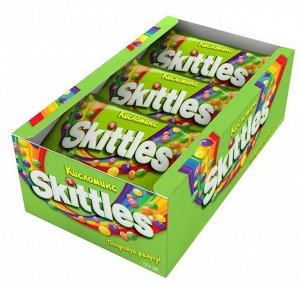 Драже Skittles Кисломикс, в разноцветной глазури, 12 шт по 38 г