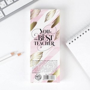 Подарочная ручка Best teacher, матовая, металл, цвет нежно-розовый, синяя паста, 1.0 мм