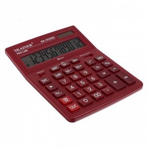 Калькулятор настольный большой, 12-разрядный, SKAINER SK-555RD, 2 питание, 2 память, 155 x 205 x 35 мм, красный