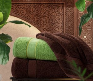 Набор из 2 полотенец Marrakesh Зеленый папоротник + Темный шоколад