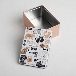 Коробка жестяная подарочная «Брутальность», 15 х 11 х 7 см