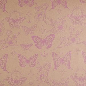 Бумага крафтовая бурая «Бабочки», в рулоне 0,68 x 8 м
