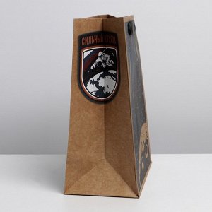 Пакет подарочный крафтовый вертикальный, упаковка, «Космос», ML 23x27x11.5 см