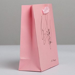 Пакет подарочный ламинированный вертикальный, упаковка, «I love you», S 12 х 15 х 5,5 см