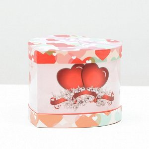 Коробка подарочная сердце Happy day со светодиодом, 15х12х15 см