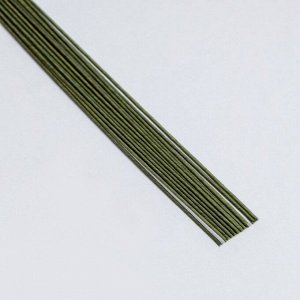 Флористическая проволока в бумажной оплётке "Зелёная", длина 36 см, 1,2 мм, набор 20 шт