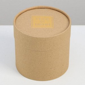 Коробка подарочная шляпная из крафта, упаковка, «Тебе от меня», 12 х 12 см