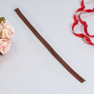 Флористическая проволока в бумажной оплётке "Коричневая", длина 60 см, 2 мм, набор 10 шт