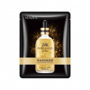 VENZEN  ультрапитательная тканевая маска для лица 24K Gold с гиалуроновой кислотой