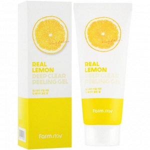 FarmStay Пилинг-гель д/лица 100 мл Лимон Real Lemon Deep Clear Peeling Gel