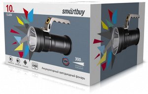 Smartbuy Аккумуляторный светодиодный фонарь CREE T6 10Вт, металлический с ручкой, аккумулятором 2x18650, IP54 (SBF-30-H)