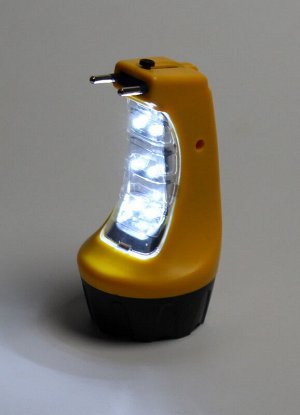 Аккумуляторный светодиодный фонарь 7+8 LED с прямой зарядкой Smartbuy, желтый (SBF-88-Y)