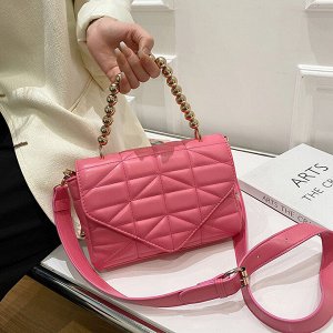 Фактурная сумка с жемчужной ручкой, цвет розовый