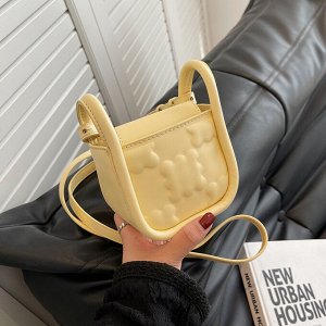 Миниатюрная квадратная сумка на плечо, цвет  желтый