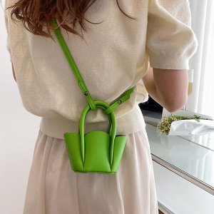 Трапецевидная сумочка-ракушка на плечо, цвет зеленый