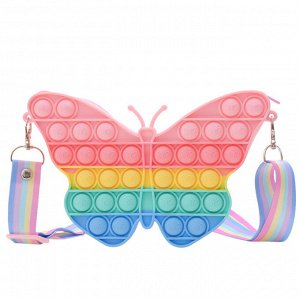 Яркая силиконовая сумка в форме бабочки в стиле поп-ит