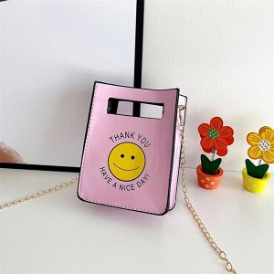 Миниатюрная сумка-несессер с принтом смайл, цвет розовый