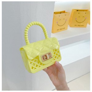 Миниатюрная силиконовая сумка с замком, цвет желтый