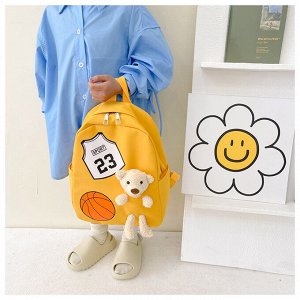 Детский рюкзак с плюшевым медведем, цвет желтый
