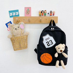 Детский рюкзак с плюшевым медведем, цвет черный