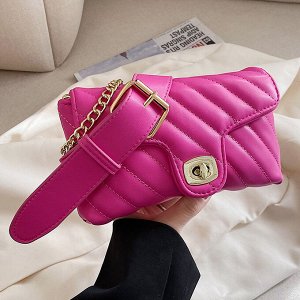 Поясная сумка-клатч на цепочке, цвет розовый