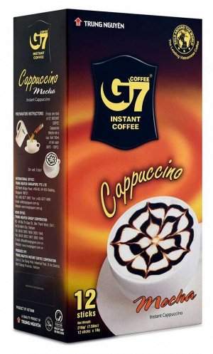 Кофе РАСТВОРИМЫЙ капучино Мокко G 7( 3 в 1) (12 пач. * 18 гр.) Т.М. Чунг Нгуен