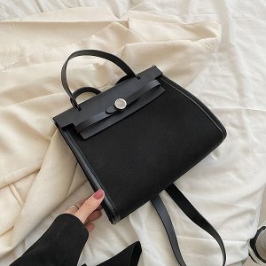 Холщовая сумка-портфель с ручкой, цвет черный