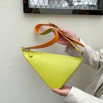 Ассиметричная сумка на пояс с широким ремешком, цвет неоновый зеленый