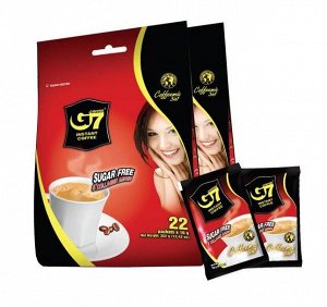 Кофе РАСТВОРИМЫЙ G7 Sugar Free (кофе, сливки, заменитель сахара, коллаген) (22 пак.*16гр)