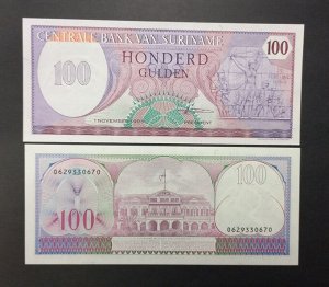 Суринам 100 гульденов 1985 UNC