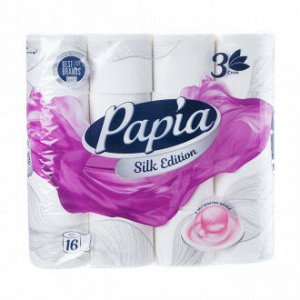 Туалетная бумага, Papia, 16 рулонов, 3 слоя