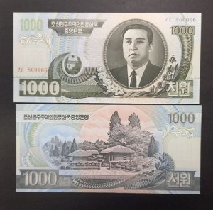 Северная корея 1000вон 2006 UNC