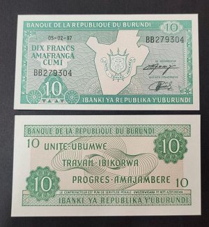 Бурунди 10 франков 1997 UNC