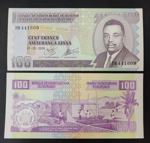 Бурунди 100 франков 2004 UNC