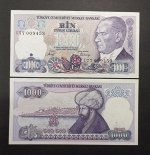 Турция - 1000 Лир 1986 UNC