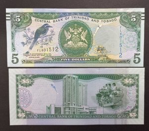 Тринидад и тобаго 5 долларов 2006 полосы UNC