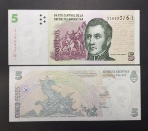 Аргентина 5 песо 2003 UNC