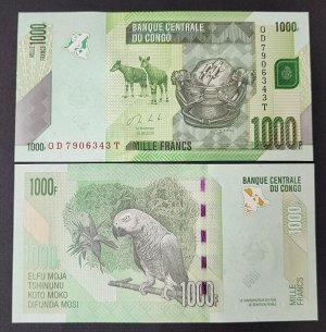 Конго 1000 франков 2020 UNC