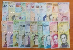 Венесуэлла полный набор 21 банкнота 2017-2019 UNC