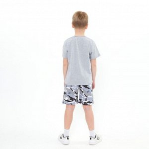 Шорты для мальчика, цвет т серый/камуфляж, рост 134 см
